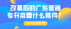 改革后的广东普通专升本要什么条件？