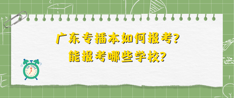 广东专插本如何报考?能报考哪些学校?