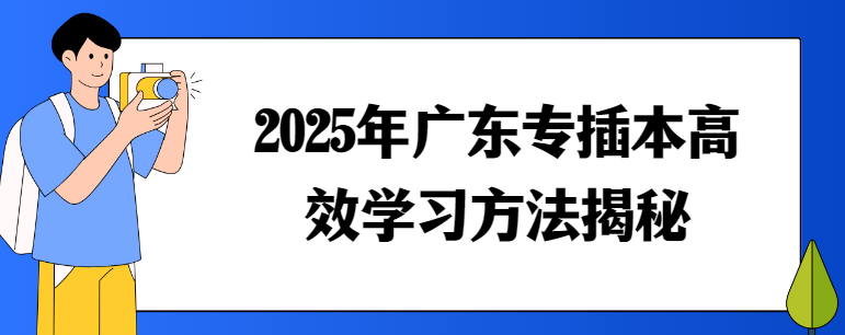 2025年广东专插本高效学习方法揭秘